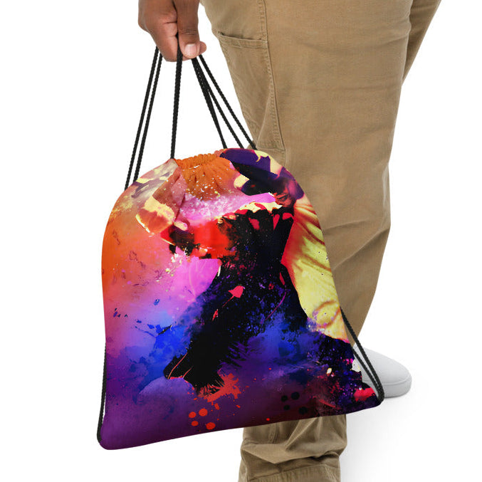 DARTFYT® King of Pop Néon — Sac À Cordon Collector — Détail | Streetwear Premium Collection Michael Jackson