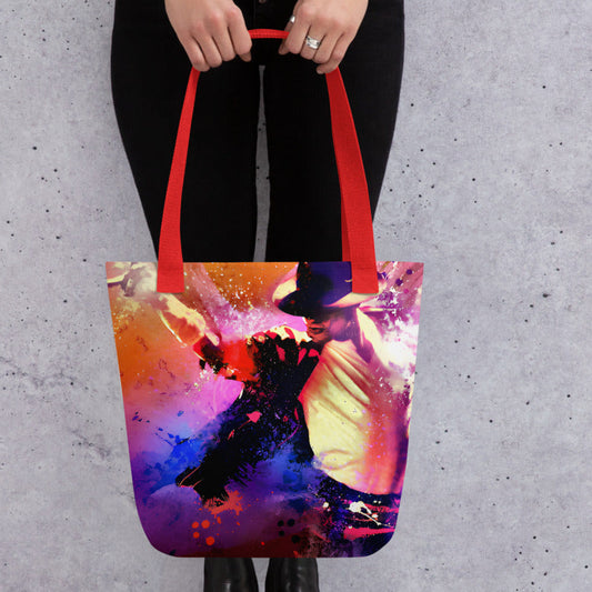 DARTFYT® King of Pop — Tote Bag Néon Collector — Vue de côté | Streetwear Premium Collection Michael Jackson