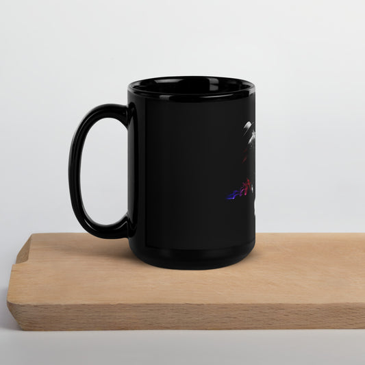 Caneca preta de cerâmica King of Pop com design Michael Jackson estilo streetwear e manga, edição colecionador.