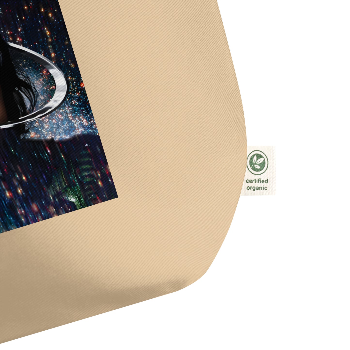 Bolsa tote oyster em algodão orgânico com estampa estilizada, moda streetwear, homme 2026 França manga.