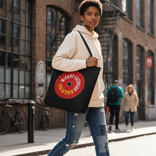 DARTFYT® King of Pop — Tote Bag Éco Iconic Collector — Vue de côté | Streetwear Premium Collection Michael Jackson