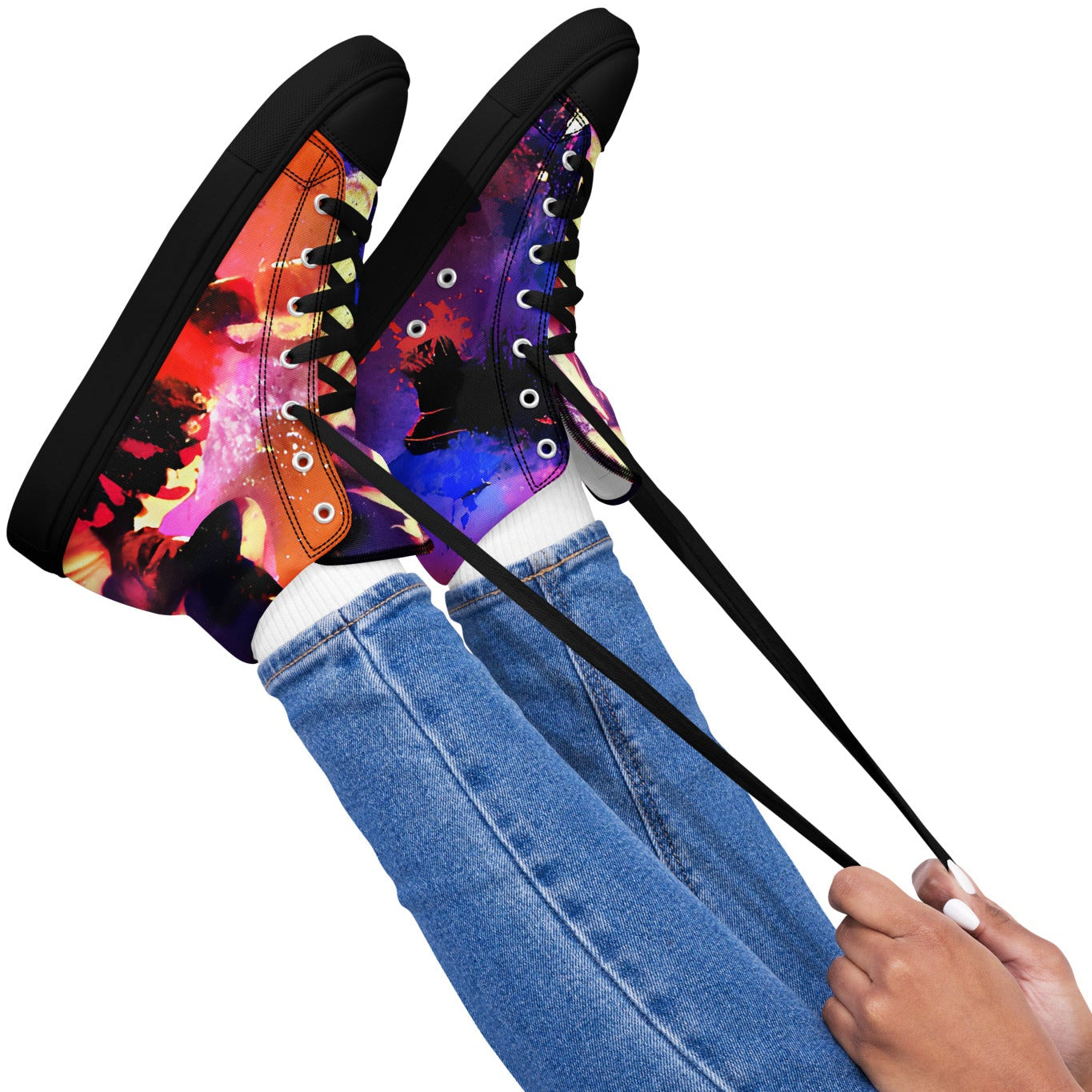 DARTFYT® King of Pop High-Tops — Sneakers Collector Néon — Détail | Streetwear Premium Collection Michael Jackson