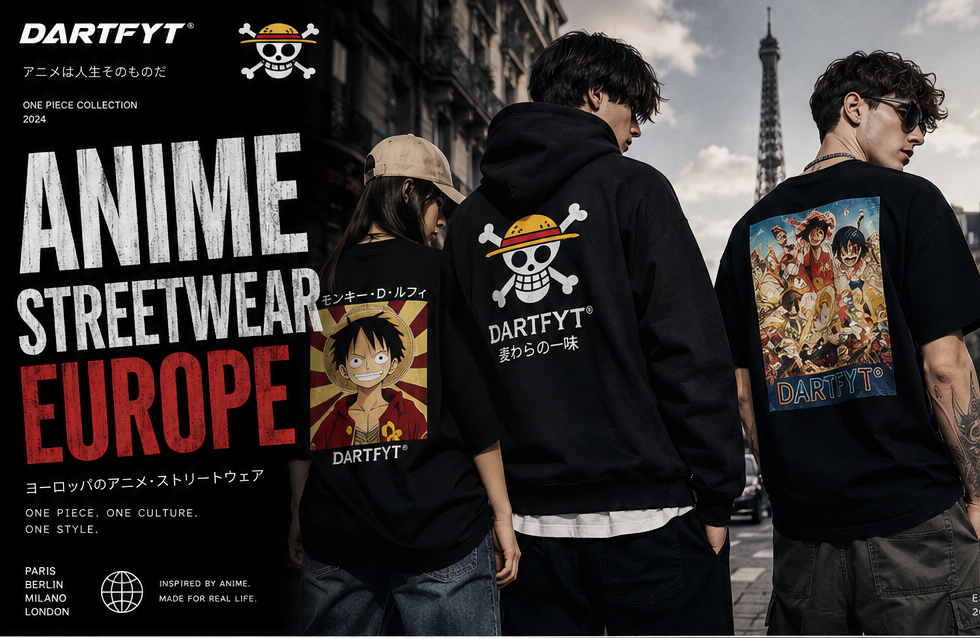 Collection One Piece DARTFYT® – T-shirts, hoodies et accessoires anime streetwear Luffy à Paris