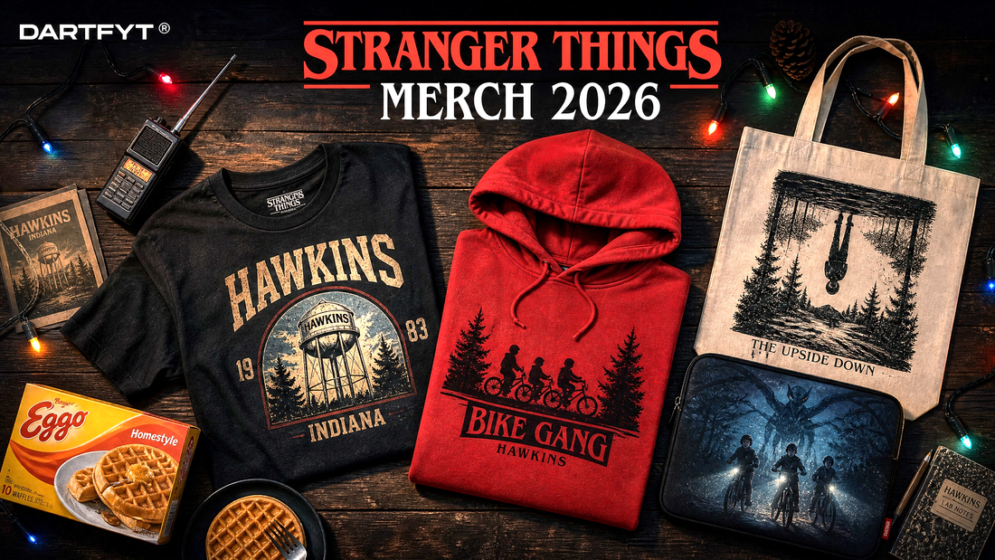 Guide merch Stranger Things 2026 – Hoodies, t-shirts et accessoires fan DARTFYT®