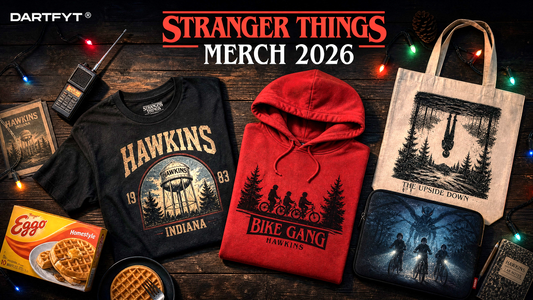 Guide merch Stranger Things 2026 – Hoodies, t-shirts et accessoires fan DARTFYT®