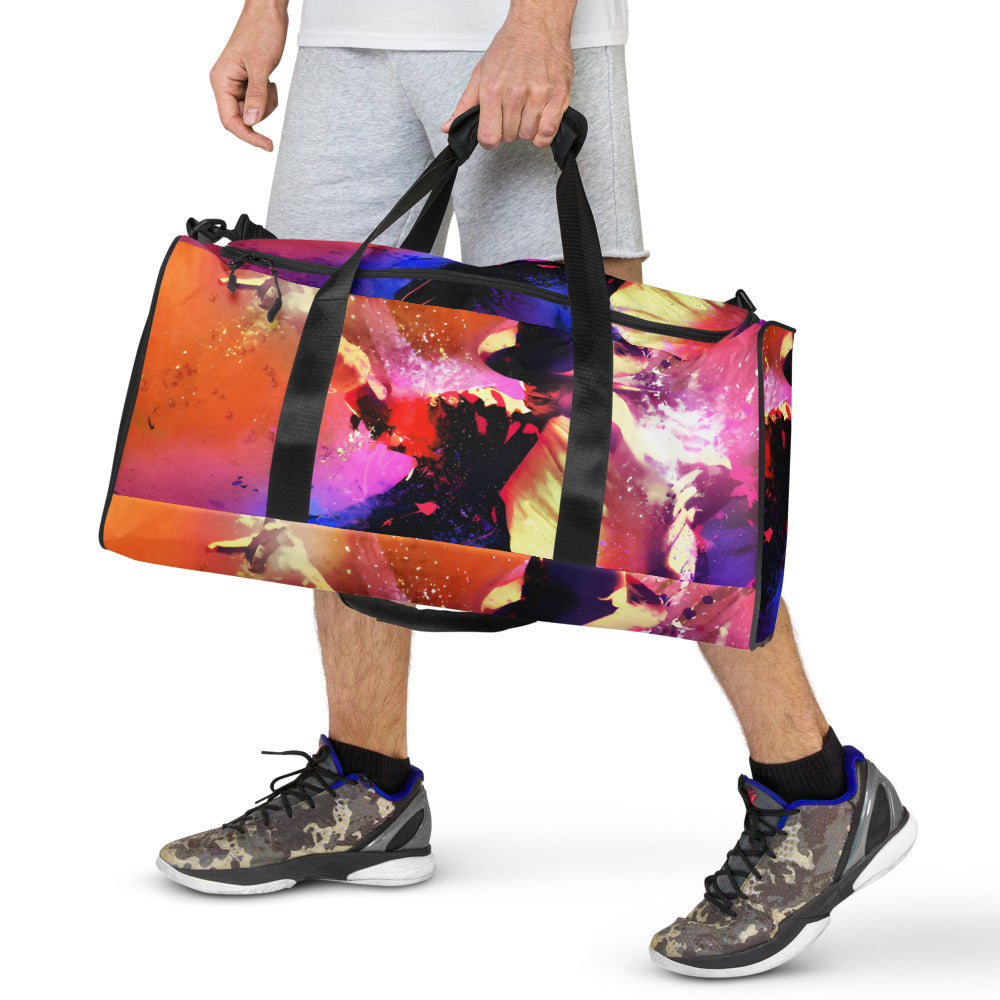 Bolsa de viagem streetwear Michael Jackson neon com estampa vibrante e design retrô manga 2026 homme França.