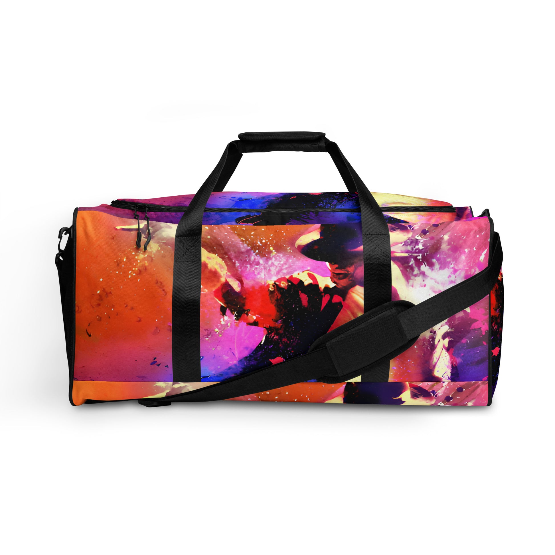 Bolsa de viagem Michael Jackson streetwear neon com estampa vintage colorida, estilo manga 2026 França homem anime.