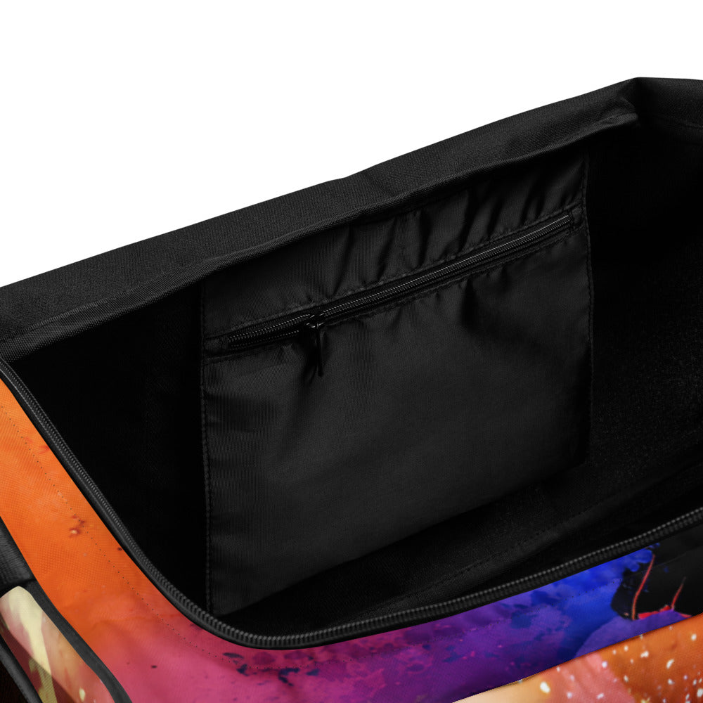 Bolsa de viagem Michael Jackson com design neon, estilo streetwear vintage, anime 2026, homme França.