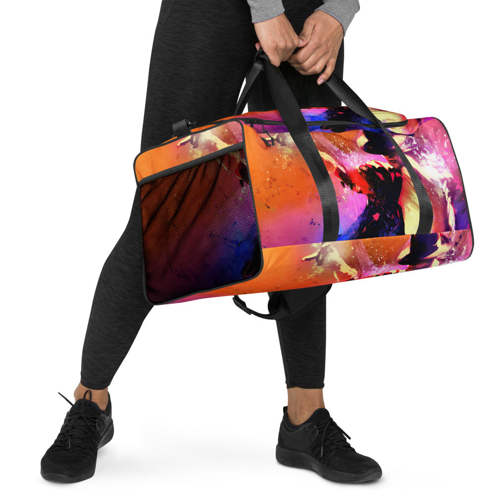 Bolsa de viagem Michael Jackson neon colorida oversized streetwear masculina com design vintage manga 2026 França.