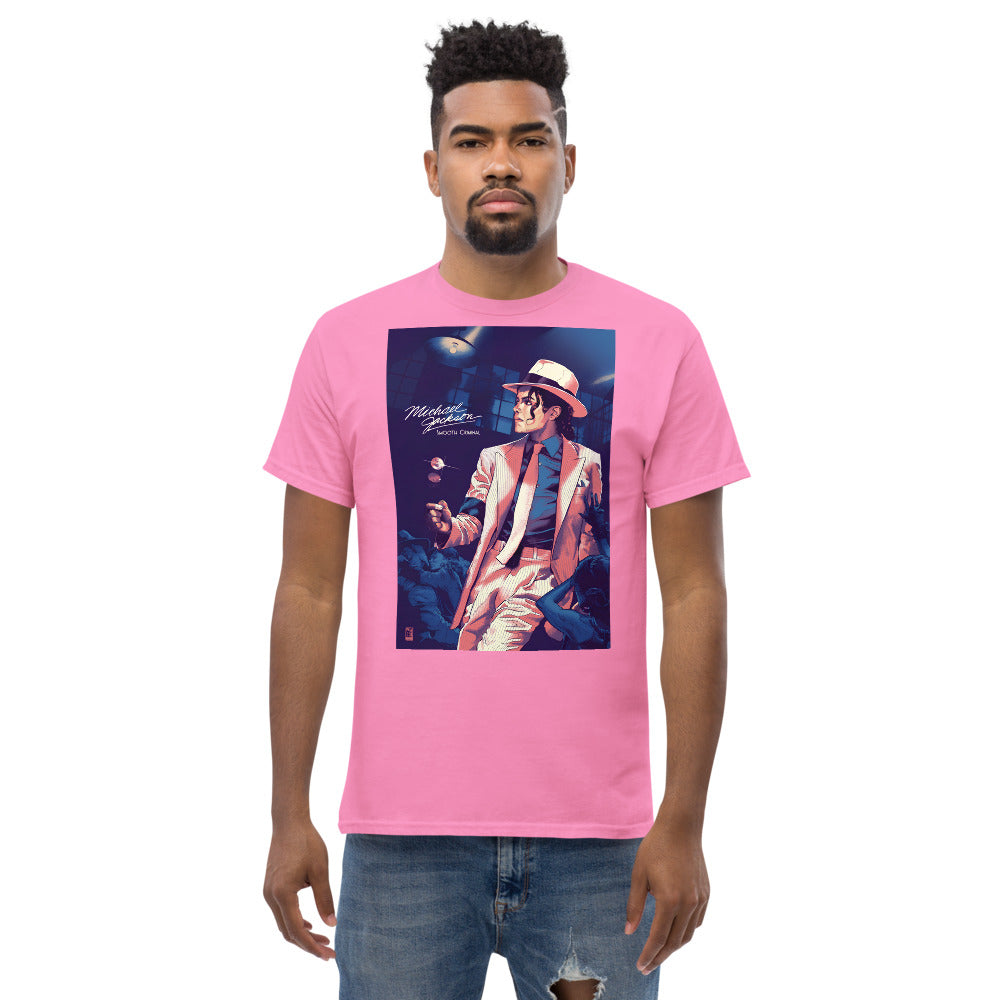 Camiseta streetwear rosa com estampa vintage do Michael Jackson estilo manga, para homme na France 2026.