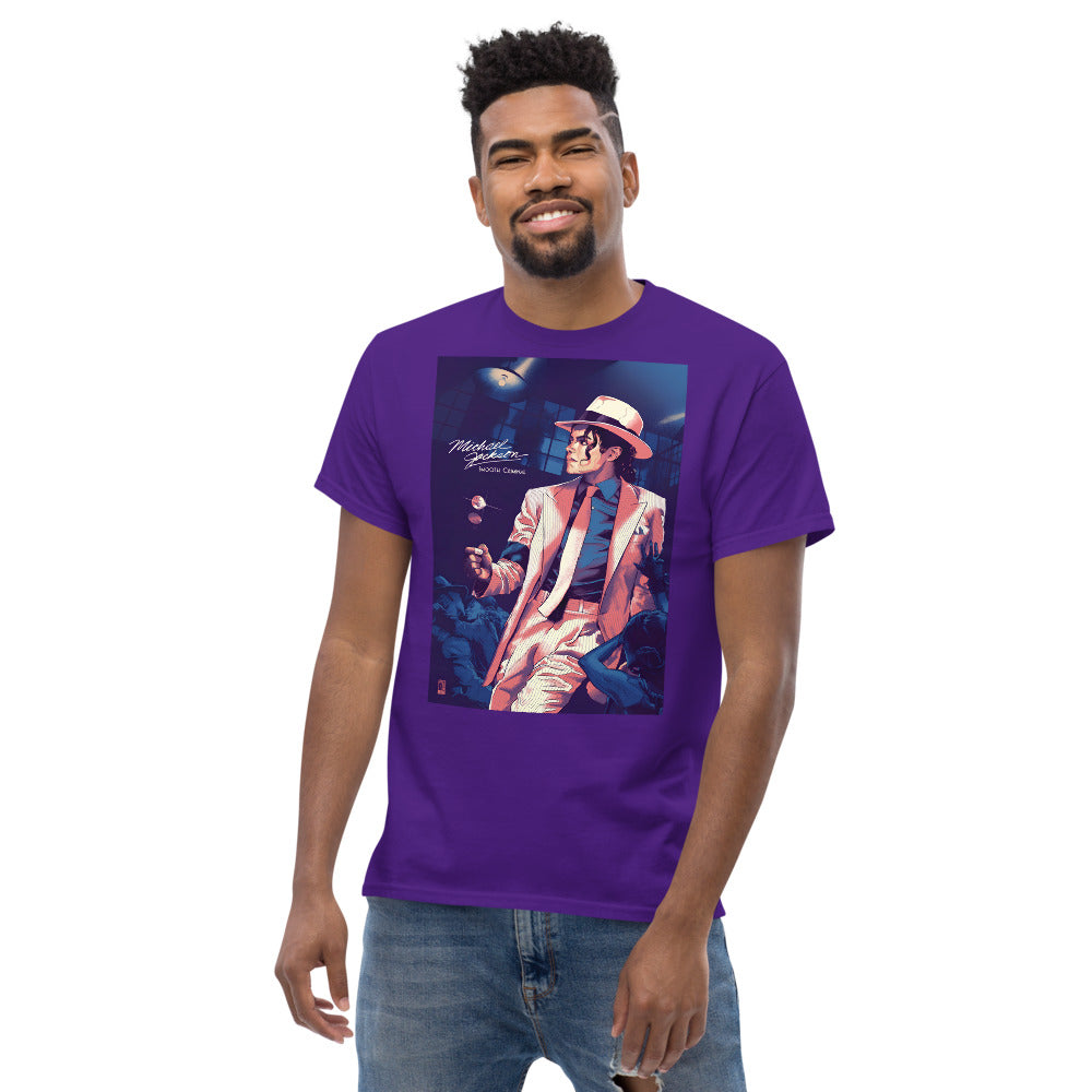 T-shirt streetwear manga homme violet com estampa vintage Michael Jackson 2026 França.
