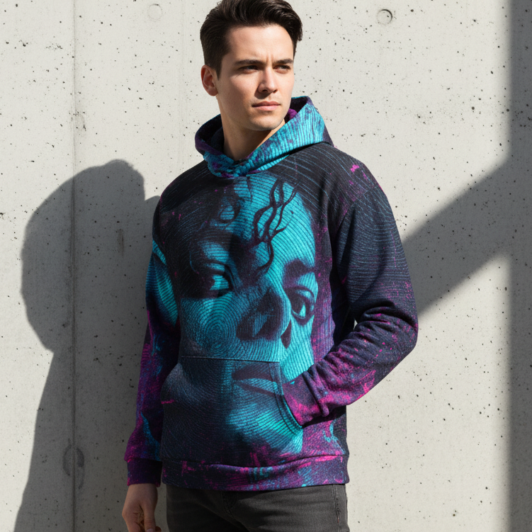 NEON KING Hoodie — Brutalist Integrated Model Editorial | DARTFYT®