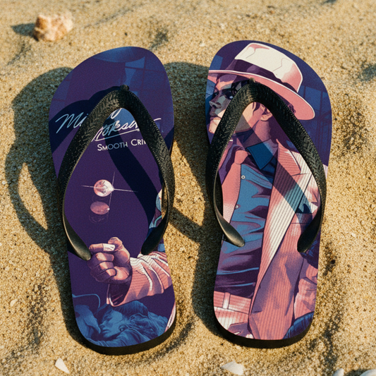 SMOOTH CRIMINAL Flip-Flops — Golden Beach Summer DARTFYT® Editorial