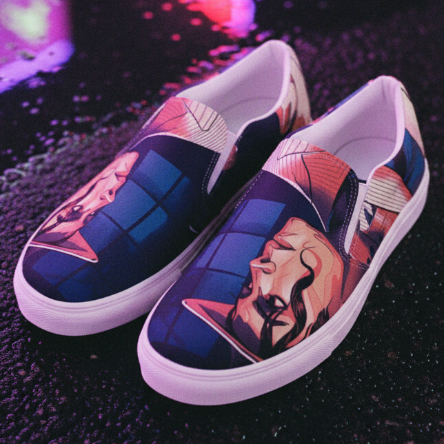 Smooth Criminal Slip-Ons — Wet Asphalt Night DARTFYT® Editorial