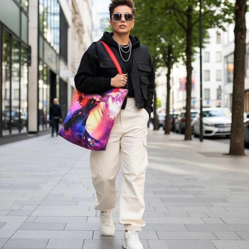 Michael Jackson Neon Tote Bag – King of Pop Graphic Collector Streetwear Edition