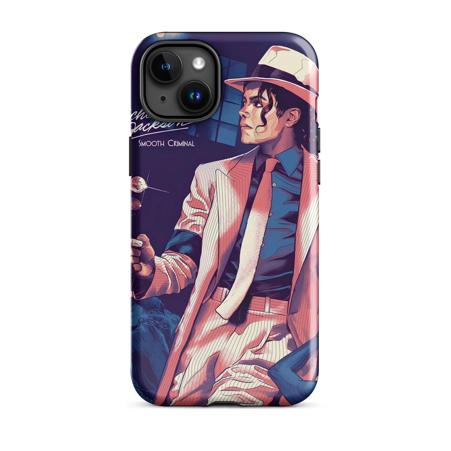 Capinha de iPhone com design glossy de Michael Jackson Smooth Criminal em estilo streetwear, arte estilo anime masculina,.