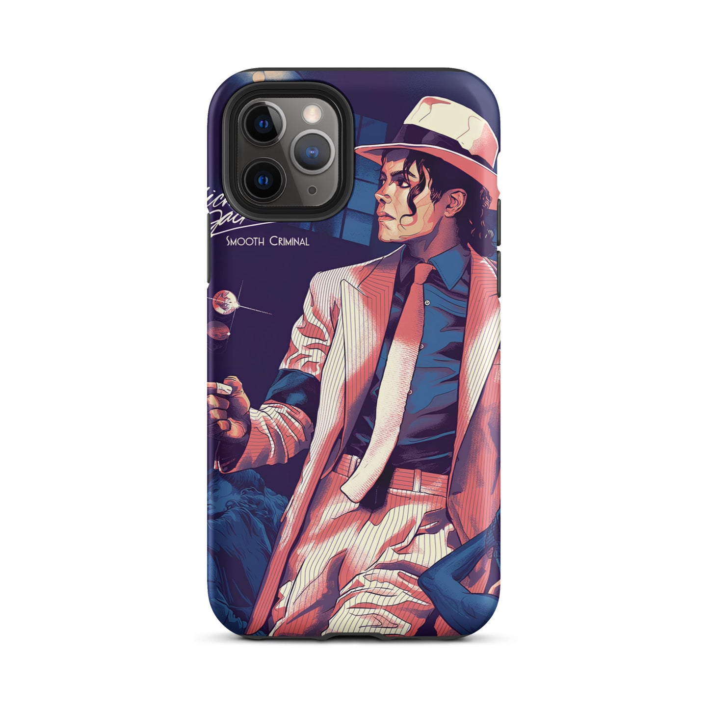 Capinha para iPhone com ilustração estilo anime de Michael Jackson em streetwear vintage, inspirado em 2026, France, manga,.
