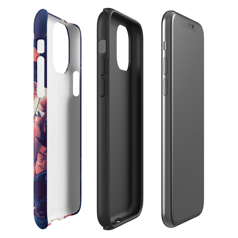 Capa para iPhone com borda preta fosca e traseira estampada em estilo manga streetwear, inspirado em Michael Jackson, edição .