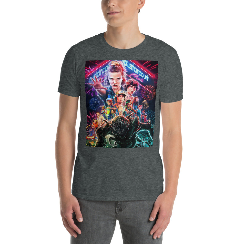 "T-shirt unisexe Stranger Things Poster Hawkins – fan merch série Netflix"