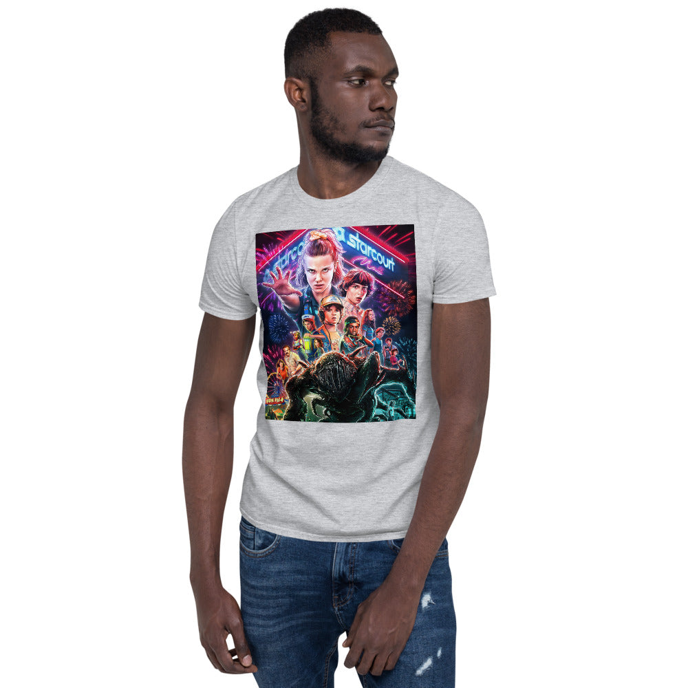 "T-shirt unisexe Stranger Things Poster Hawkins – fan merch série Netflix"