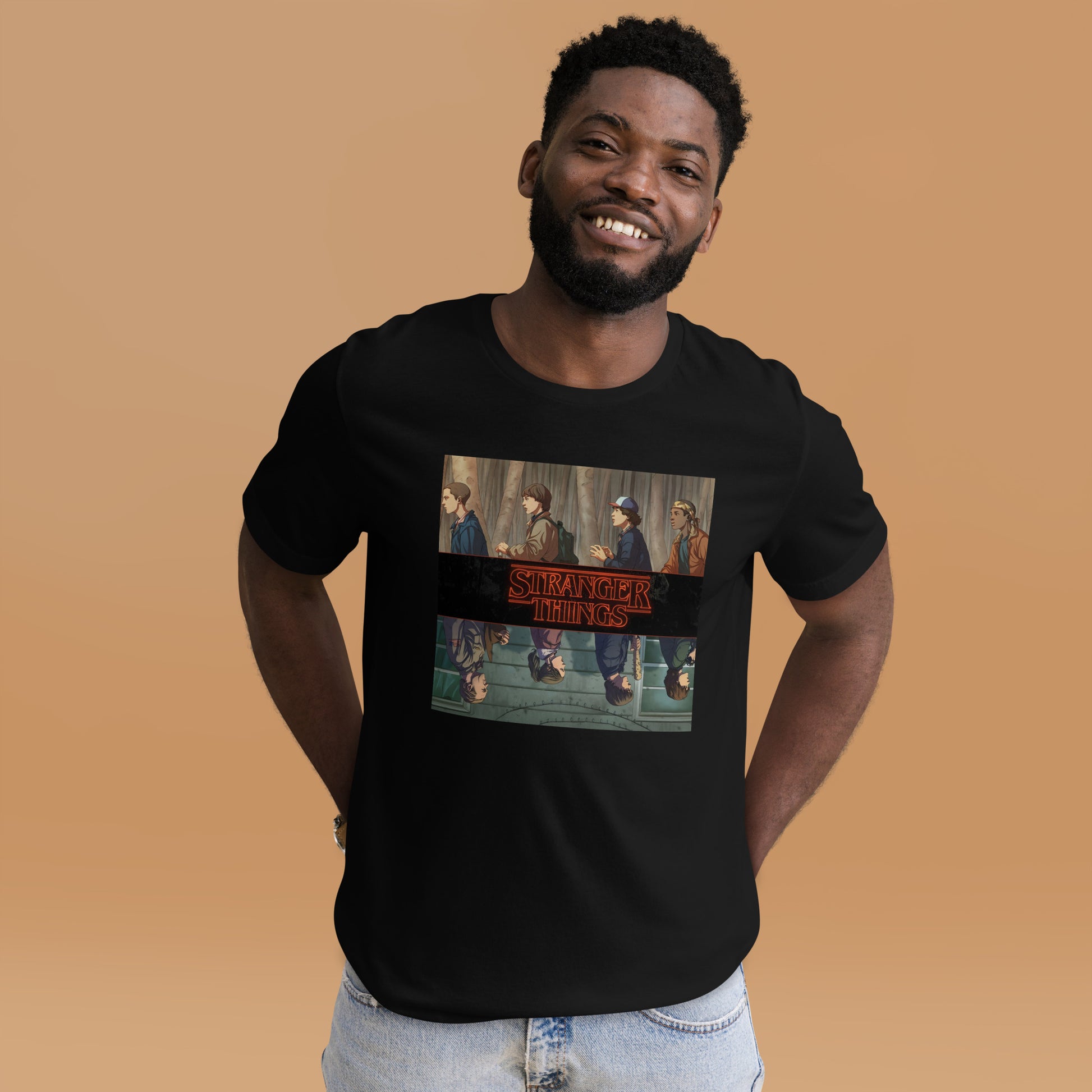 T-shirt Stranger Things noir – fan merch premium unisexe