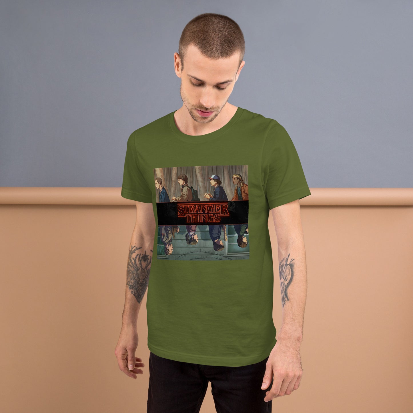 T-shirt homme Stranger Things dos – vêtement graphique fan