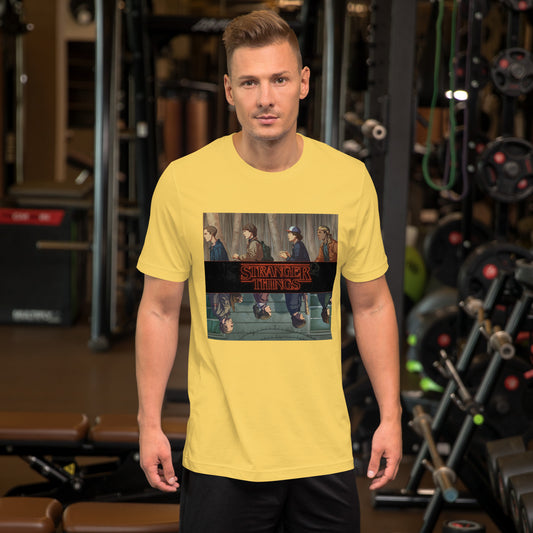 Détail col t-shirt Stranger Things – qualité premium fan merch