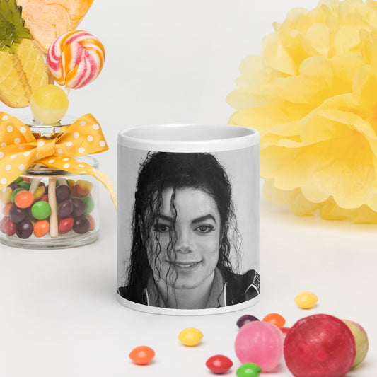 Mug Michael Jackson Portrait – Vue [Angle/Blanc] | DARTFYT®