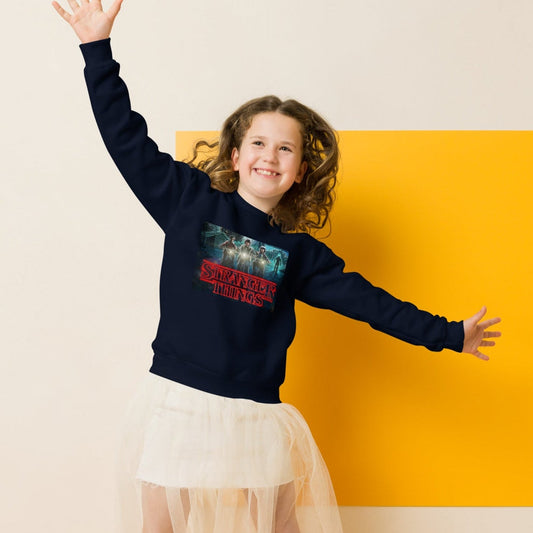 DARTFYT® DARTFYT Sweatshirt Enfant Stranger Things Bike Gang — Coton Polyester Collector — Vue de dos | Streetwear Premium